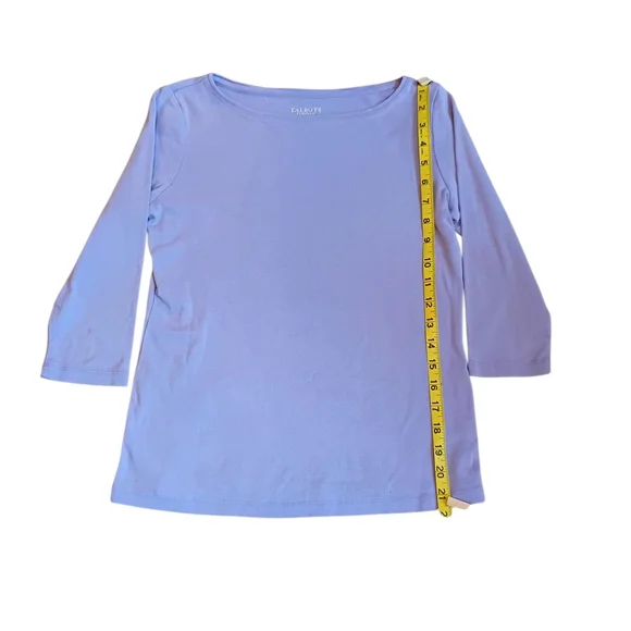Talbots Women's Lavender 100% Cotton Top 3/4 Length Sleeves Size Petite/Small - Picture 4 of 5